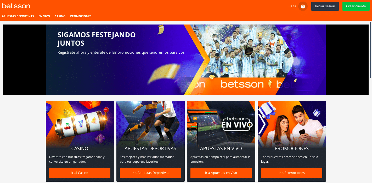 Betsson Argentina: productos