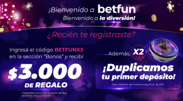 Codigo promocional Betfun bonos Argentina Mayo 2023: “BET***” hasta $3000